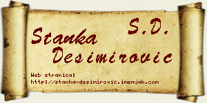 Stanka Desimirović vizit kartica